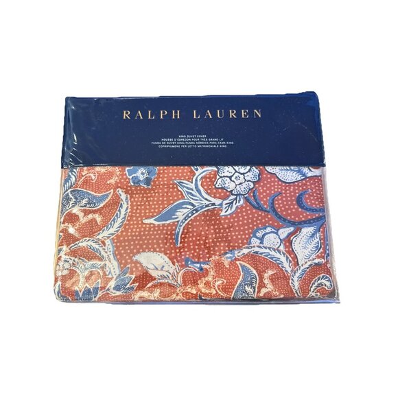 Ralph Lauren Mirabelle King Duvet Cover Terracotta - 108" x 96" NEW - Picture 2 of 3